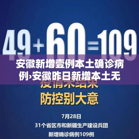 安徽新增壹例本土确诊病例›安徽昨日新增本土无症状壹無例