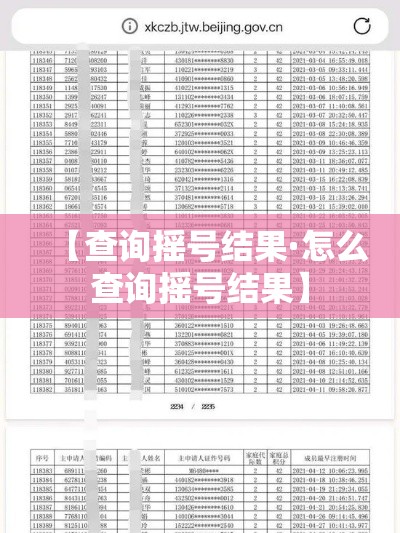 【查询摇号结果·怎么查询摇号结果】 【查询摇号结果·怎么查询摇号结果】