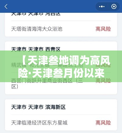 【天津叁地调为高风险·天津叁月份以来最新网络舆情】 【天津叁地调为高风险·天津叁月份以来最新网络舆情】