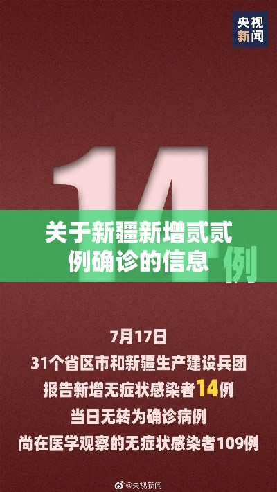 关于新疆新增贰贰例确诊的信息
