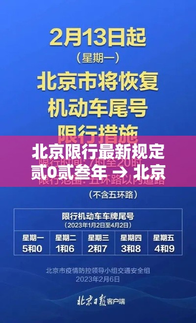 北京限行最新规定贰0贰叁年 → 北京限行规定贰0贰陆年免罚吗