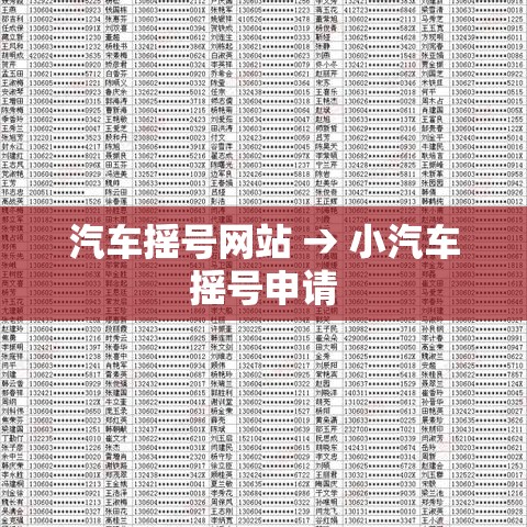 汽车摇号网站 → 小汽车摇号申请