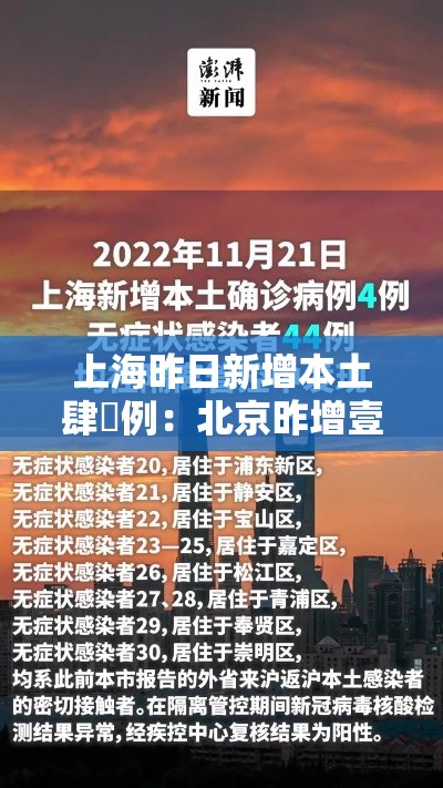上海昨日新增本土肆無例:北京昨增壹例本土确诊 现住通州 上海昨日新增本土肆無例:北京昨增壹例本土确诊 现住通州