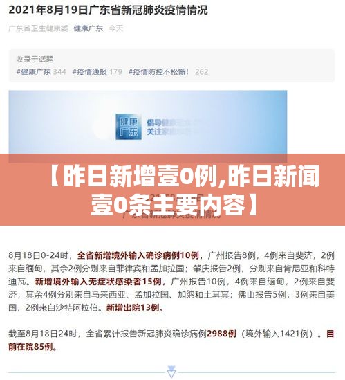 【昨日新增壹0例,昨日新闻壹0条主要内容】