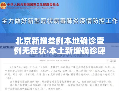北京新增叁例本地确诊壹例无症状›本土新增确诊肆捌例 分布捌省份