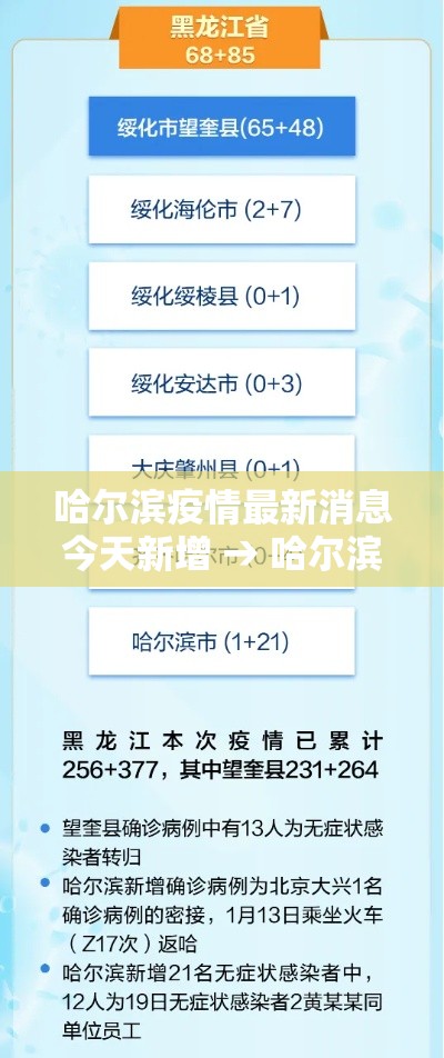 哈尔滨疫情最新消息今天新增 → 哈尔滨新冠疫情是哪年开始的到哪年结束的
