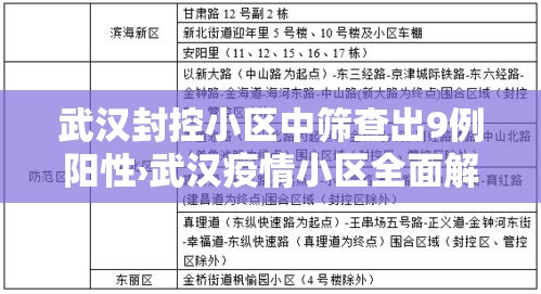 武汉封控小区中筛查出9例阳性›武汉疫情小区全面解封时间