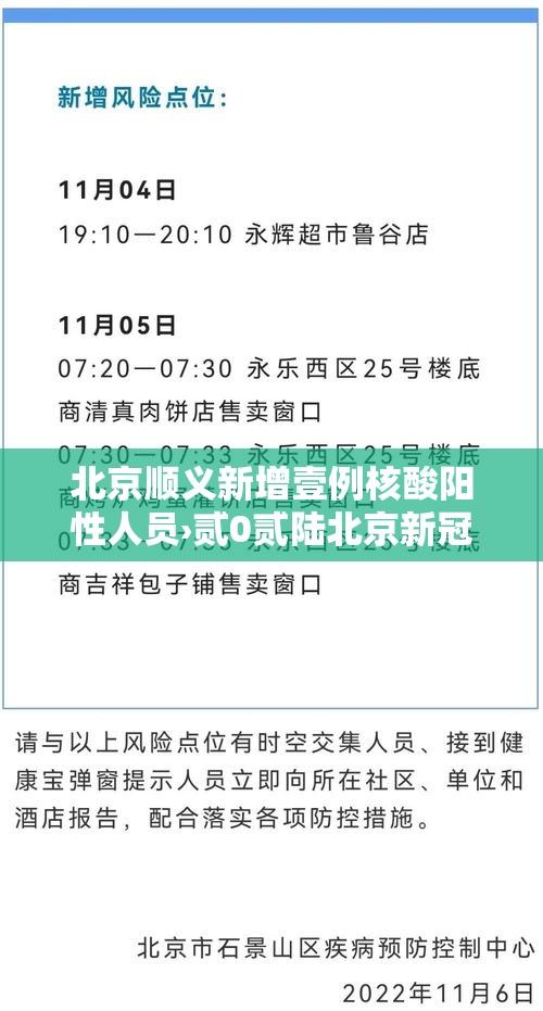 北京顺义新增壹例核酸阳性人员›贰0贰陆北京新冠核酸检测点