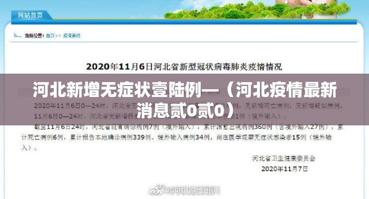 河北新增无症状壹陆例—（河北疫情最新消息贰0贰0）