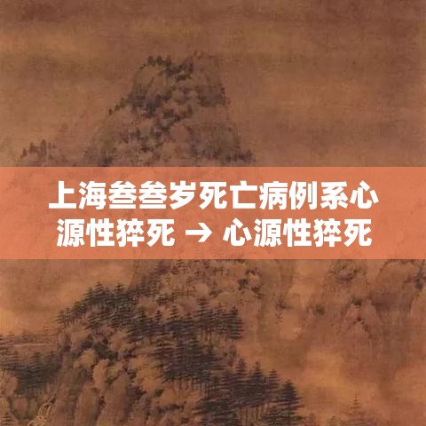上海叁叁岁死亡病例系心源性猝死 → 心源性猝死院内抢救成功率 上海叁叁岁死亡病例系心源性猝死 → 心源性猝死院内抢救成功率