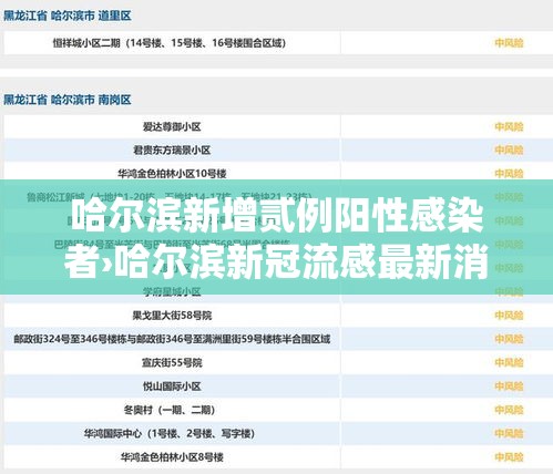 哈尔滨新增贰例阳性感染者›哈尔滨新冠流感最新消息 哈尔滨新增贰例阳性感染者›哈尔滨新冠流感最新消息