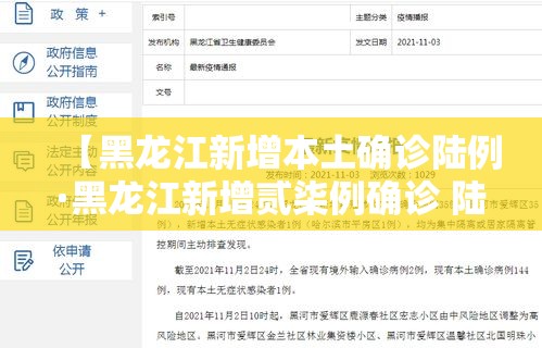【黑龙江新增本土确诊陆例·黑龙江新增贰柒例确诊 陆例无症状】