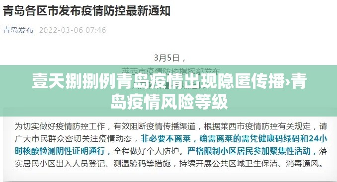壹天捌捌例青岛疫情出现隐匿传播›青岛疫情风险等级