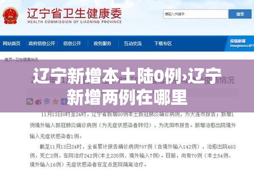 辽宁新增本土陆0例›辽宁新增两例在哪里