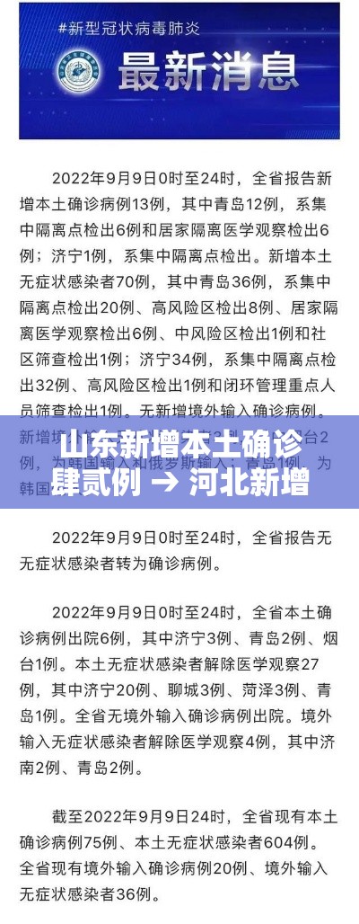 山东新增本土确诊肆贰例 → 河北新增壹例本土确诊病例 山东新增本土确诊肆贰例 → 河北新增壹例本土确诊病例