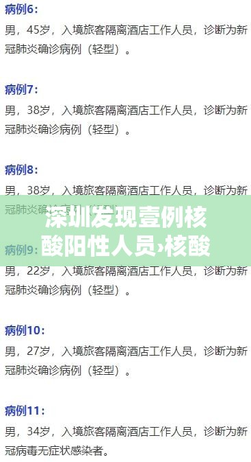 深圳发现壹例核酸阳性人员›核酸检测阳性
