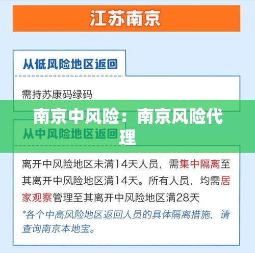 南京中风险：南京风险代理