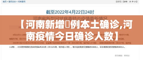 【河南新增無例本土确诊,河南疫情今日确诊人数】 【河南新增無例本土确诊,河南疫情今日确诊人数】