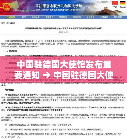 中国驻德国大使馆发布重要通知 → 中国驻德国大使馆人员 中国驻德国大使馆发布重要通知 → 中国驻德国大使馆人员