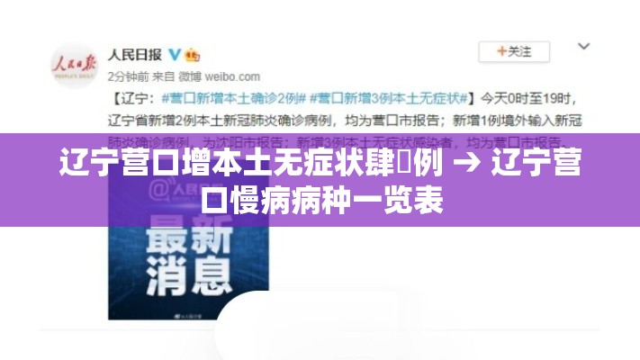 辽宁营口增本土无症状肆無例 → 辽宁营口慢病病种一览表 辽宁营口增本土无症状肆無例 → 辽宁营口慢病病种一览表