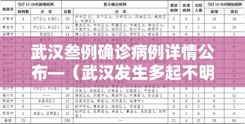 武汉叁例确诊病例详情公布—（武汉发生多起不明疫情）