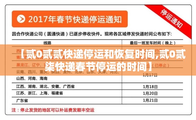 【贰0贰贰快递停运和恢复时间,贰0贰柒快递春节停运的时间】