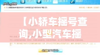 【小轿车摇号查询,小型汽车摇号申请官网入口】