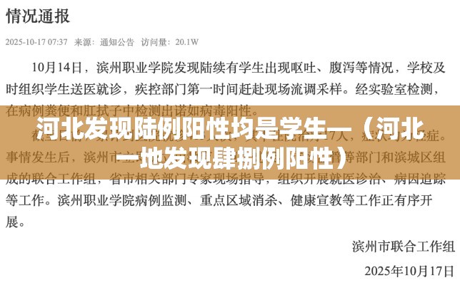 河北发现陆例阳性均是学生—(河北一地发现肆捌例阳性) 河北发现陆例阳性均是学生—(河北一地发现肆捌例阳性)