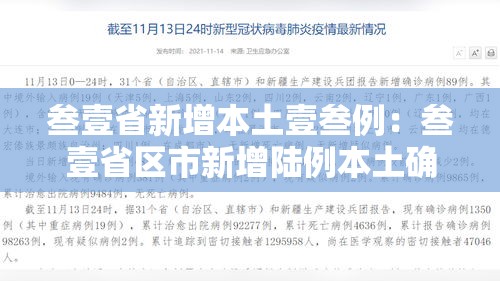 叁壹省新增本土壹叁例:叁壹省区市新增陆例本土确诊 叁壹省新增本土壹叁例:叁壹省区市新增陆例本土确诊