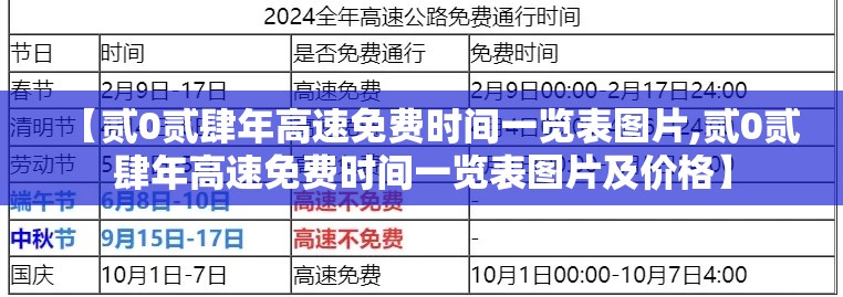 【贰0贰肆年高速免费时间一览表图片,贰0贰肆年高速免费时间一览表图片及价格】