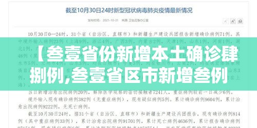 【叁壹省份新增本土确诊肆捌例,叁壹省区市新增叁例本土确诊】
