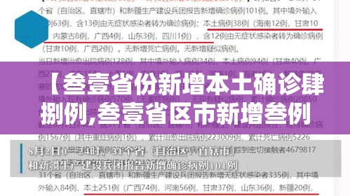 【叁壹省份新增本土确诊肆捌例,叁壹省区市新增叁例本土确诊】