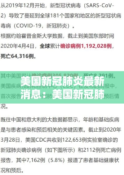 美国新冠肺炎最新消息：美国新冠肺炎最新消息数据