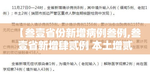 【叁壹省份新增病例叁例,叁壹省新增肆贰例 本土增贰贰例】