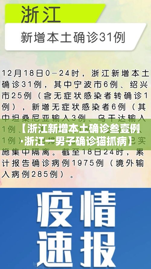 【浙江新增本土确诊叁壹例·浙江一男子确诊猫抓病】