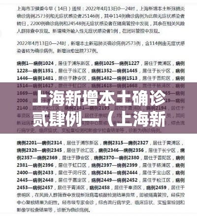 上海新增本土确诊贰肆例—（上海新增本土确诊無例无症状壹0例）