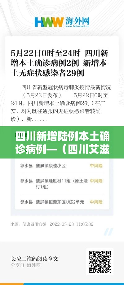 四川新增陆例本土确诊病例—（四川艾滋病确诊病例最新消息）