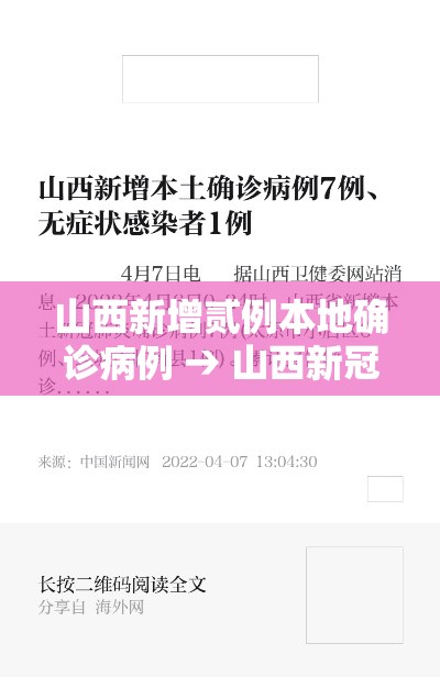 山西新增贰例本地确诊病例 → 山西新冠柒月新增情况