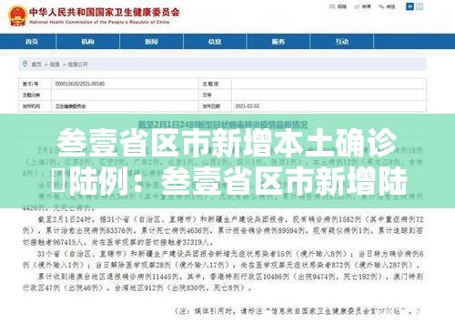 叁壹省区市新增本土确诊無陆例：叁壹省区市新增陆贰例本土确