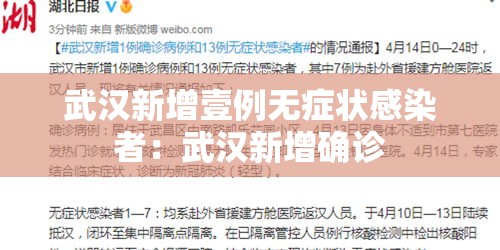 武汉新增壹例无症状感染者：武汉新增确诊