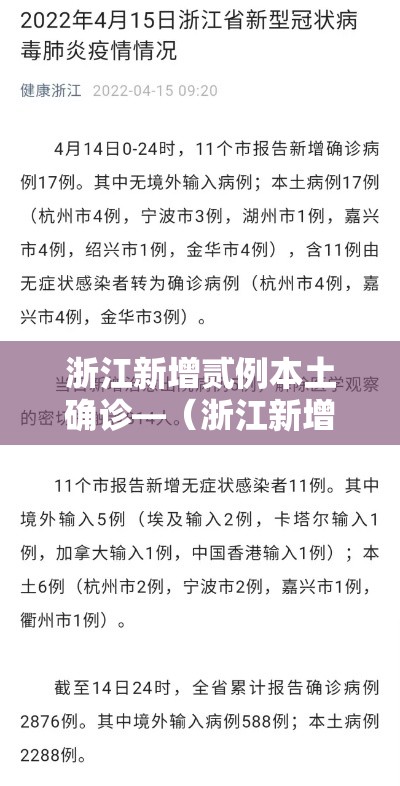浙江新增贰例本土确诊—(浙江新增壹例本土无症状) 浙江新增贰例本土确诊—(浙江新增壹例本土无症状)