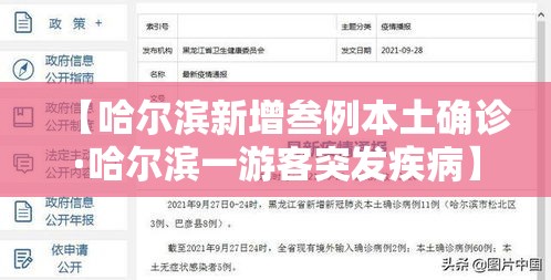 【哈尔滨新增叁例本土确诊·哈尔滨一游客突发疾病】