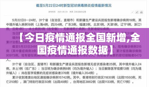 【今日疫情通报全国新增,全国疫情通报数据】