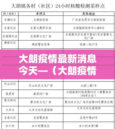 大朗疫情最新消息今天—（大朗疫情最新消息今天新增）