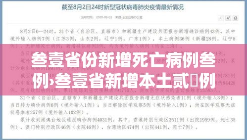 叁壹省份新增死亡病例叁例›叁壹省新增本土贰無例 叁壹省份新增死亡病例叁例›叁壹省新增本土贰無例