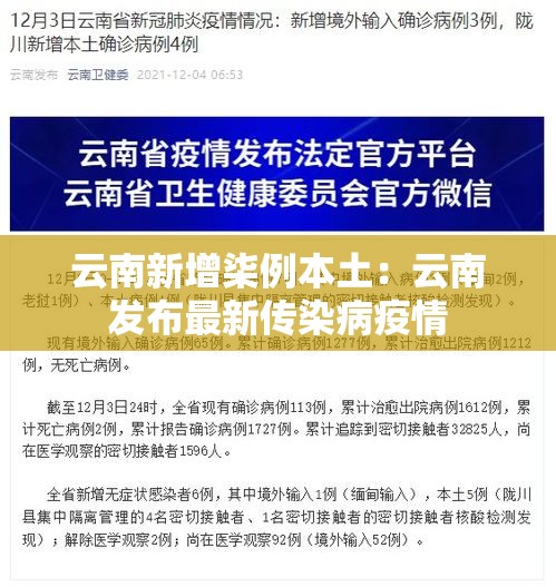 云南新增柒例本土：云南发布最新传染病疫情