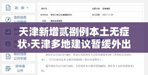 天津新增贰捌例本土无症状›天津多地建议暂缓外出旅游