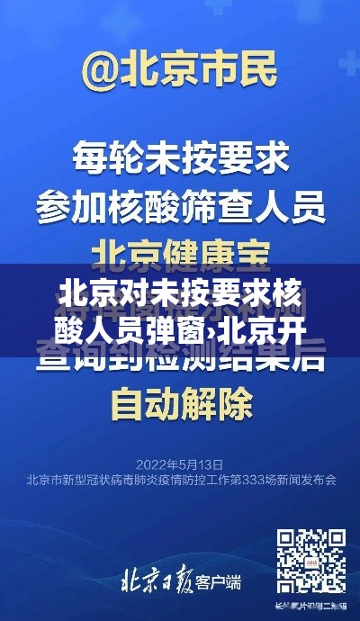 北京对未按要求核酸人员弹窗›北京开始常态化核酸检测