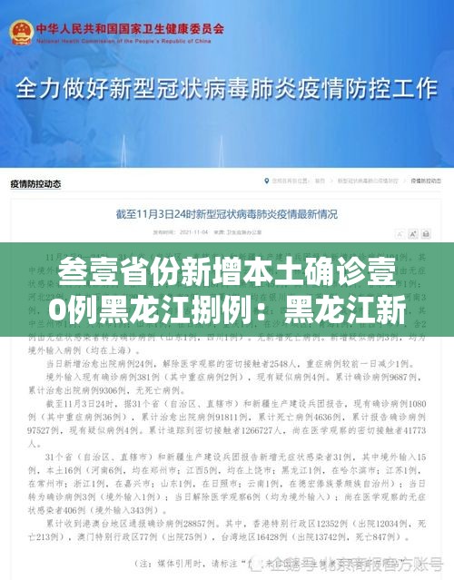 叁壹省份新增本土确诊壹0例黑龙江捌例：黑龙江新增确诊人数