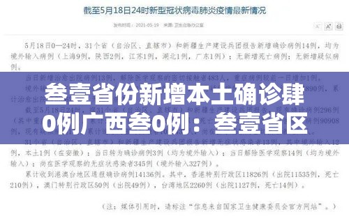 叁壹省份新增本土确诊肆0例广西叁0例：叁壹省区市新增确诊肆叁例